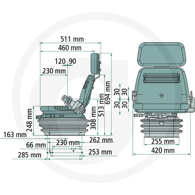 GRAMMER Driver's Seat Compacto Basic XS MSG283/8 - PVC Cover