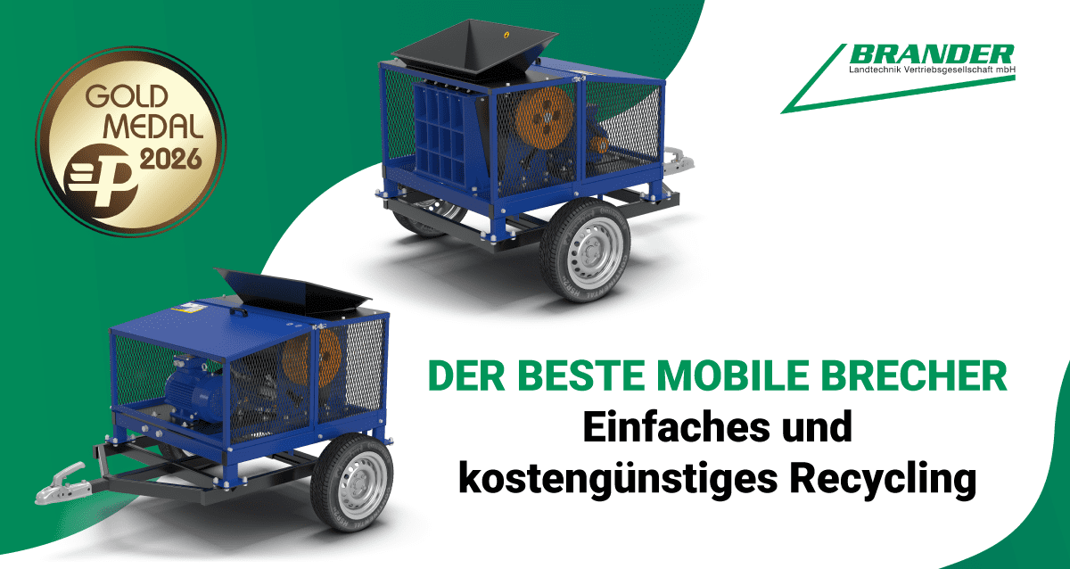 Brander Backenbrecher B450-S mit Benzinmotor – Mobile Zerkleinerung bis 450 mm