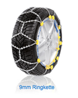 9mm Ringkette, Schneeketten, Gummirollen, Stahlfelge, Bedienungsschlingen