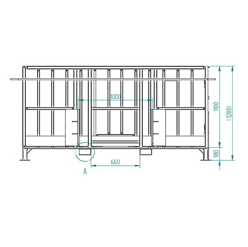 Fliegl Arbeitsbühne 2500x920x1100 mm – Euronormaufnahme, verzinkt, seitlicher Einstieg