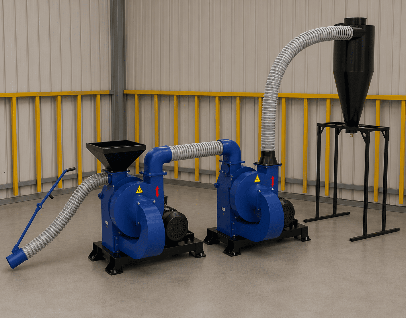 DUO Hammermühle mit Zyklon 60 kW – Profi Schlägermühle für Hackschnitzel, Sägemehl & Pellets