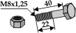 BL3466 Schraube mit Sicherungsmutter M8x40-8.8 für Rousseau