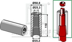 E014416 Einschweissbuchse für Zinken mit Verdrehsicherung