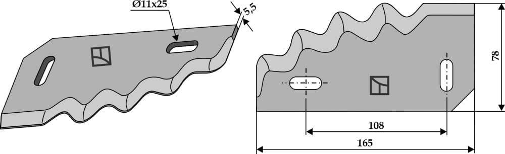 BL70-115 Futtermischwagenmesser L - passend zu Italmix / OMAS / Unifeed / Gilioli / Himel