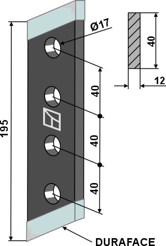 DURAFACE screw tines - right