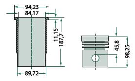 JCB engine type: 23 C piston kit complete.