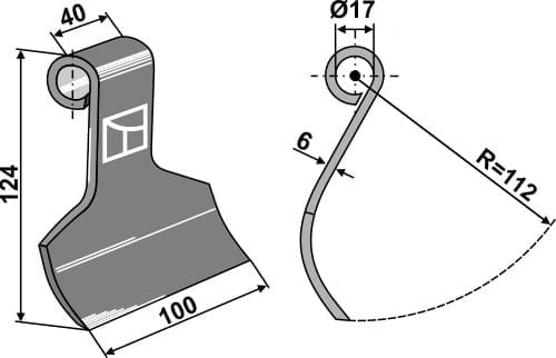 BL28006 Mittelschlegel - passend zu Kuhn 6061709 / 1921002