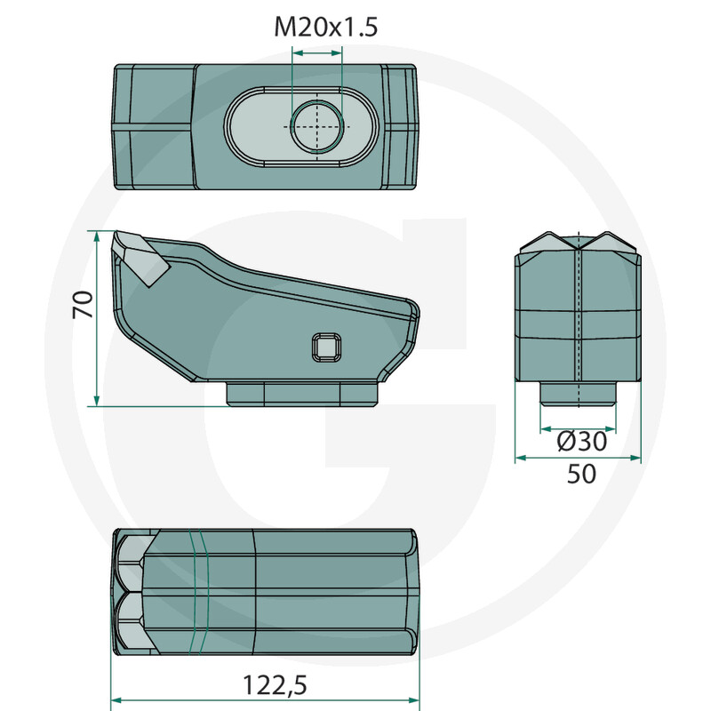 Carbide tool hammer, hard metal - compatible with Berti EFX/DT
