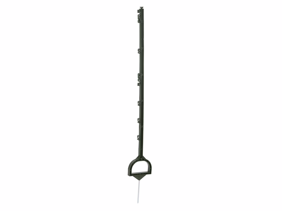 5x Vollkunststoffpfahl mit Steigbügeltritt, 114cm,grün