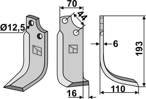 BL5531 Fräsmsser R - passend zu Maschio / Gaspardo 19100423