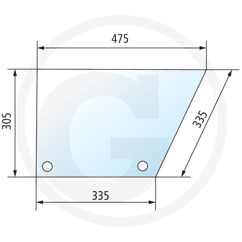 Türscheibe unten, links - passend zu Case IH Maxxum 5120, 5130, 5140, 5150, 5220, 5230, 5240, 5250