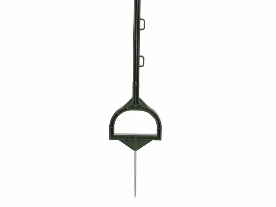 5x Vollkunststoffpfahl mit Steigbügeltritt, 114cm,grün