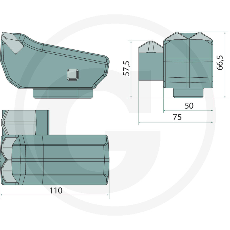 Carbide Hammer, left-handed, hard metal - compatible with Berti MX/SSL, EFX/MD