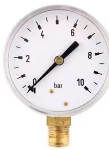 Manometer Ø63 0-10 bar ¼" bottom - dry