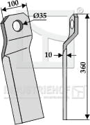 BL27953 Mulchmesser verdreht - lang, rechts