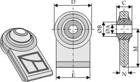 BL24984 Typ 3 Kugelgelenk Unterlenker - zum Anschweißen