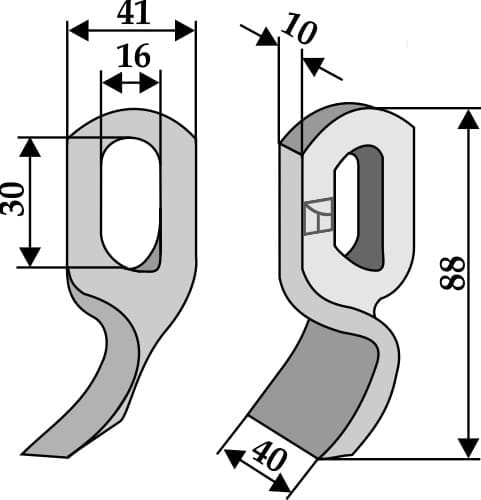 BL3540 Messer - passend zu Bomford 0108606