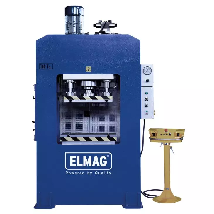 ELMAG Elektrohydraulische Werkstattpresse Hydraulische Werkstattpresse PREMIUM WPHD 80, 80 t, oberer Tisch 600 x 450 mm, unterer Tisch 700 x 500 mm, Durchlass 800 mm, Tischhöhe 900 mm, Maschinenbreite 1475 mm