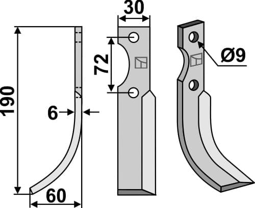 BL5210 Fräsmesser L - passend zu Hako E0143-11