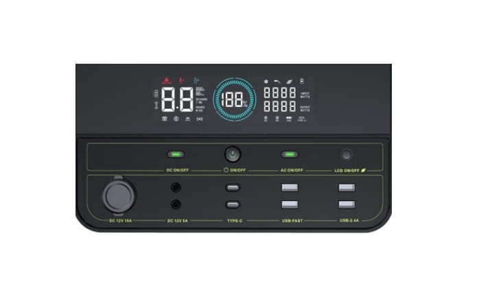 PRAMAC Portable Power Station 1200 W / 2400 W Peak – Li-Ion LFP Battery, Solar & Fast Charging Function