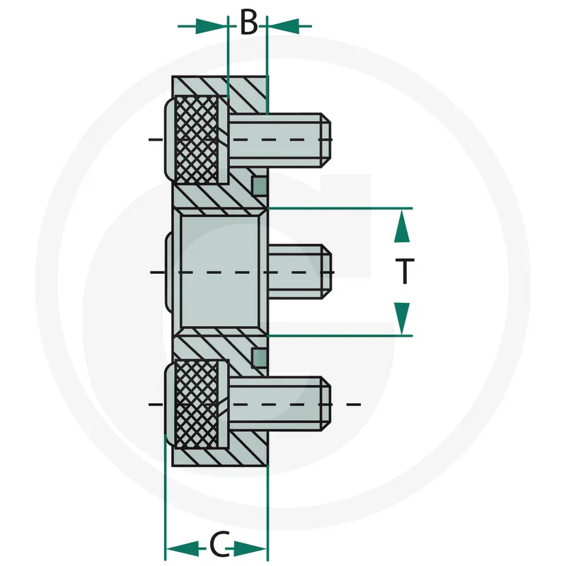 Screw-in pump flange - connection 3/8" BSP / 4x M6 x 16