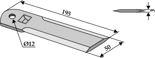 ET018744 Häckslermesser - passend zu CLAAS 0000600300 / John Deere Z35241