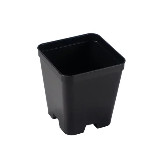 400x Quadratischer Baumschul-Topf 8x8x9 cm Spritzguss 0,5L – wiederverwendbarer Pflanztopf für Jungpflanzen, Gemüse & Kräuter