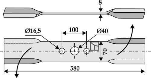 BL63-ILM-03-L Mähermesser 580mm - passend zu Ilmer