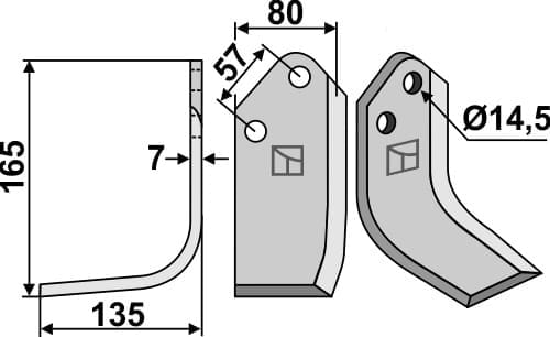 BL5400 Fräsmesser L - passend für Kuhn 519216