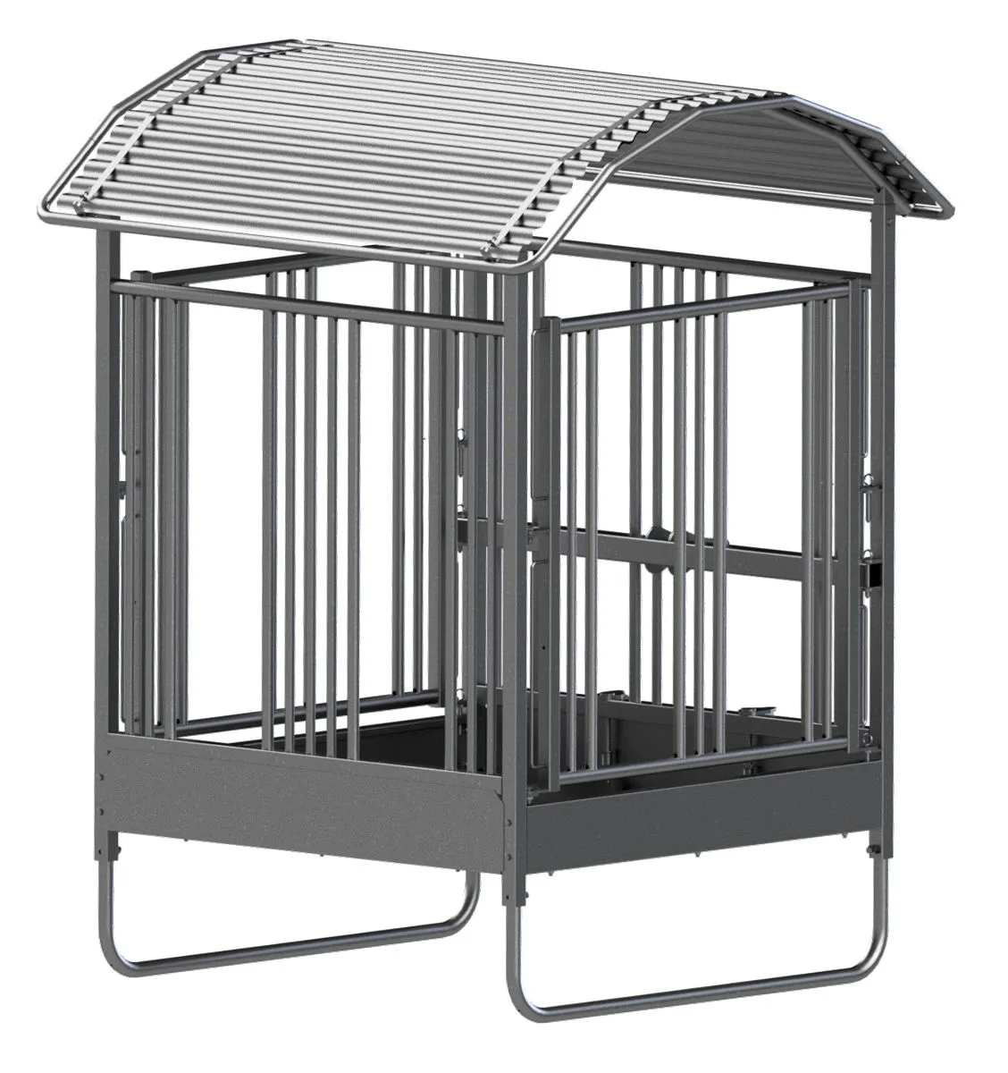 Viereckraufe Hobby 2x2 m – 8 Fressplätze mit Sicherheitsfressgitter für Pferde & Rinder