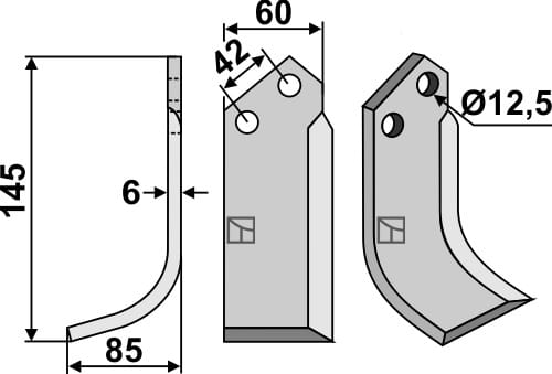 Fräsmesser 145x60mm, links - passend zu Comeb / M.E.A.A.T.