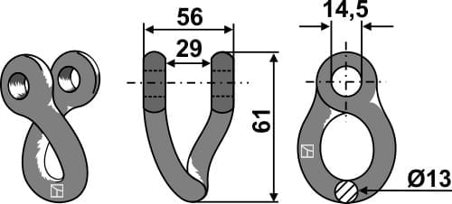 BL28136 Gedrehter Schäkel - passend zu Kuhn 5434680