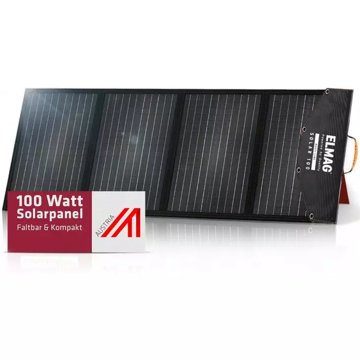 Foldable monocrystalline solar panel - 18VDC, 100Wp for portable power stations