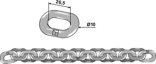Scratching post chain - 10x26.5 - D7