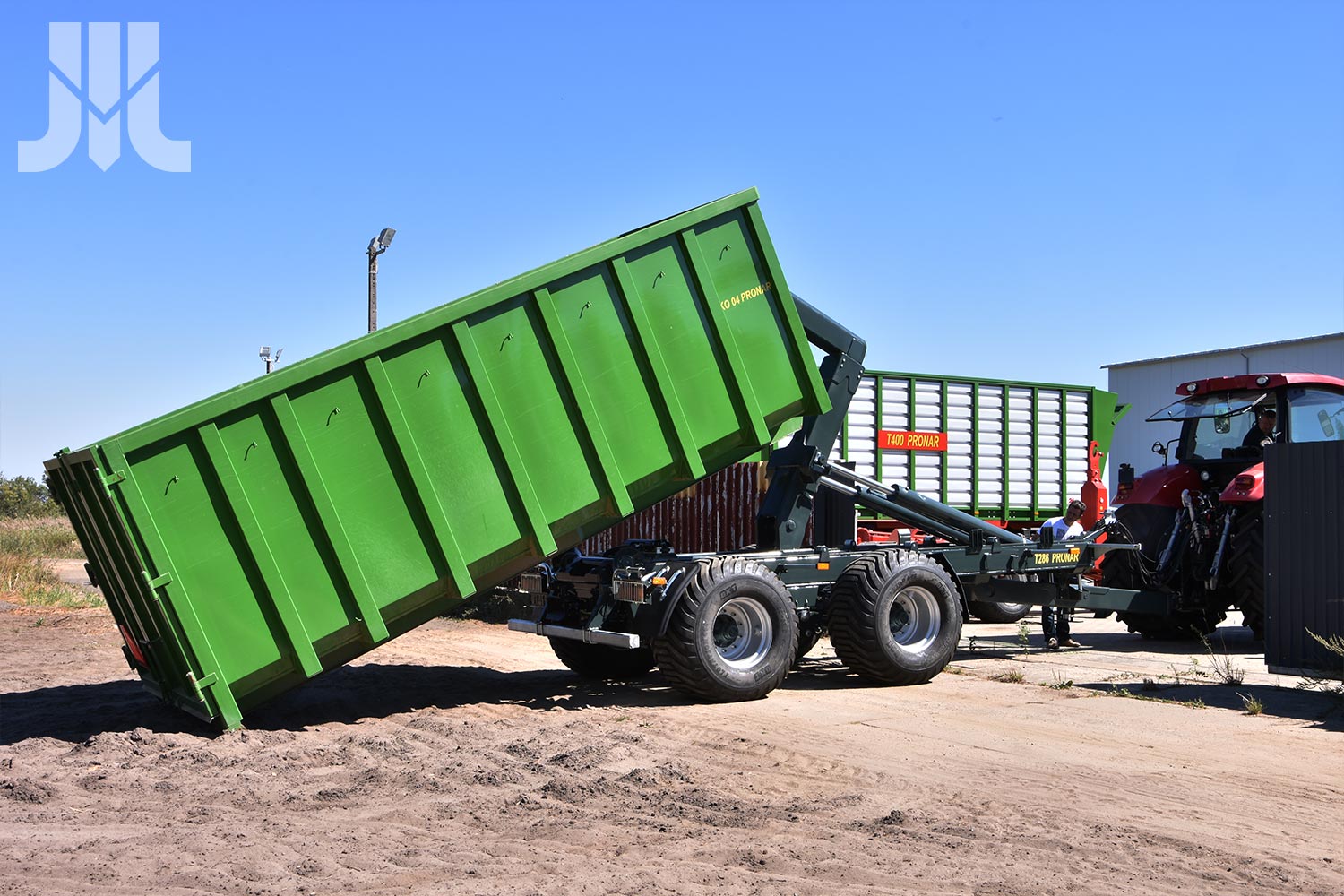 Grün, Anhänger, Metalldump, Landwirtschaft, Schaufelanhänger