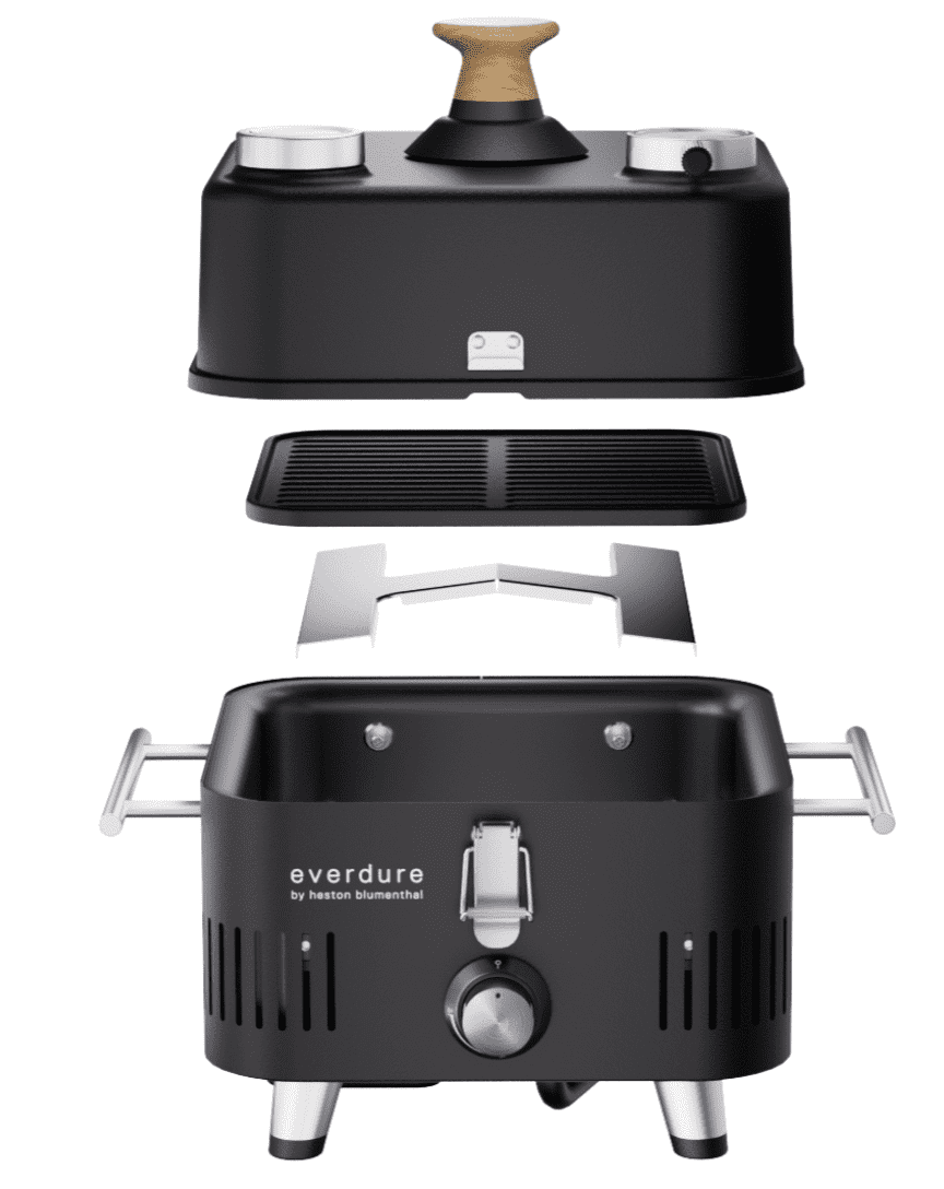 Everdure CUBE ProFlame 360 ​​Portable Gas Grill with Cooking Hood – Black