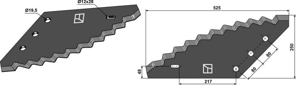 BL29684 Futtermischwagenmesser verstärkt R - passend zu BvL 108502 / Schuitemaker 433.0113 / Peecon 960-020-
