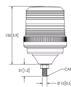 Britax rotating beacon with thread 12/24 V