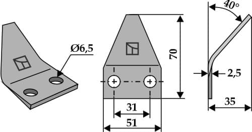 BL29551 Futtermischwagenmesser 2,5mm - passend zu Sgariboldi CL07.041