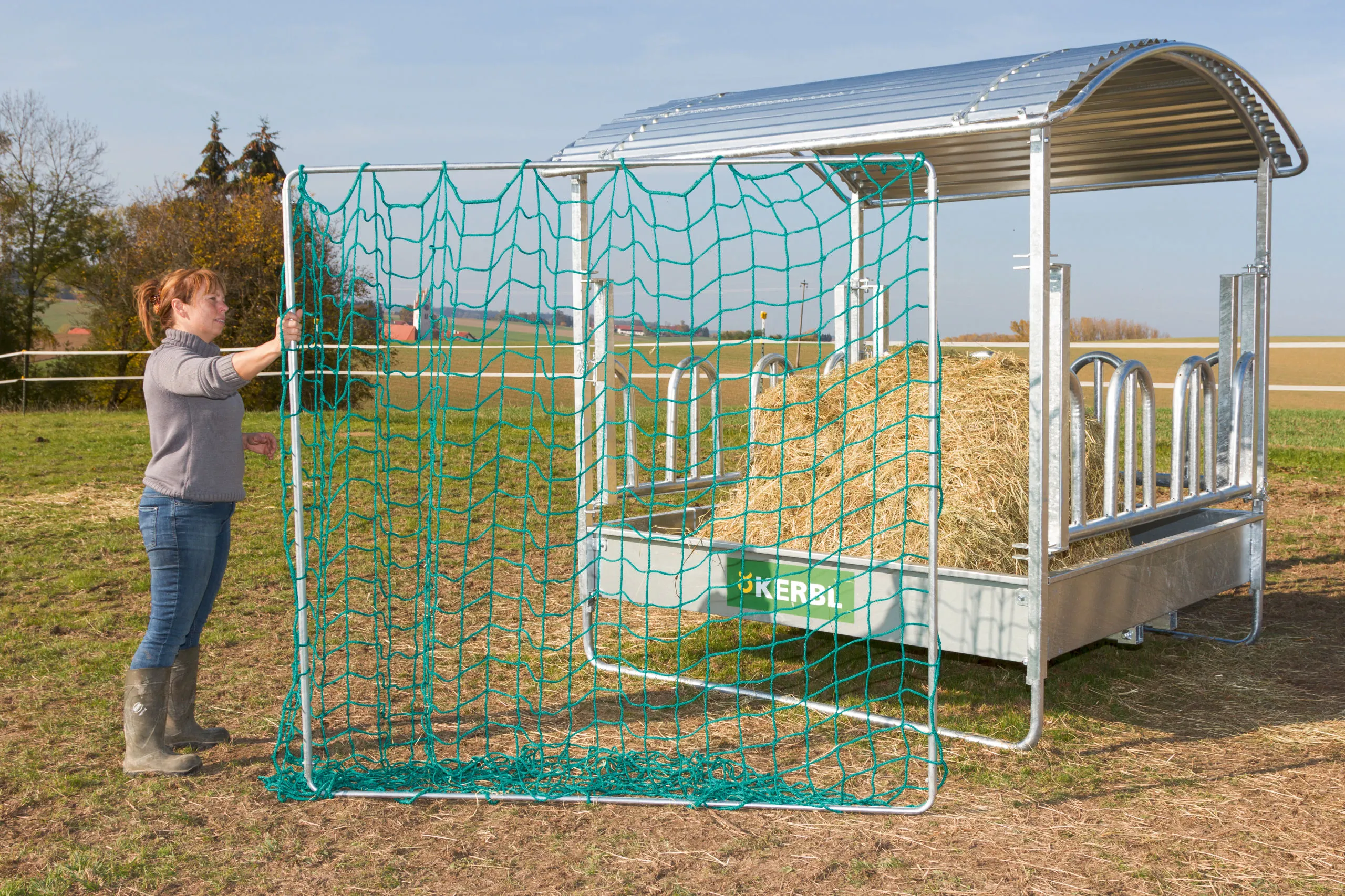 Rahmen für Futtersparnetz 181x181 cm – Bausatz für quadratische Großraufen