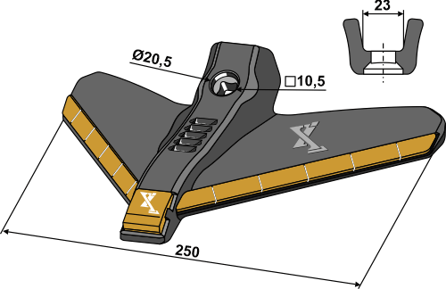 Gänsefußschar 250mm Hartmetall - passend zu Lemken Kompaktor