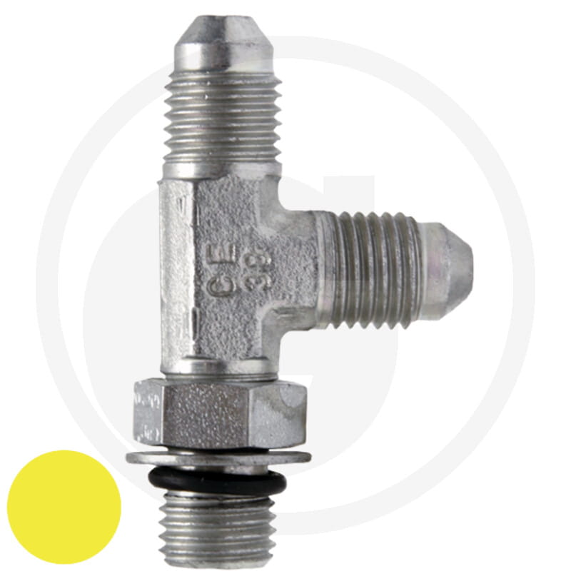 Hydraulikadapter, T-Verschraubung, Metall, Außengewinde, Sechskantmutter