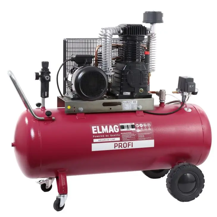 ELMAG Kolbenkompressor PL 840/10/200 D, 595 l/min, 10 bar, 200 l Kessel, fahrbar
