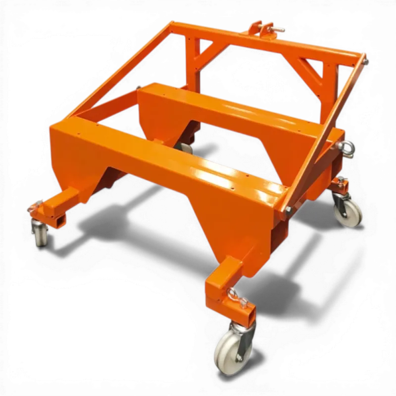 Transportgestell, Stahlrahmen, Lenkrollen, Orange, fahrbar