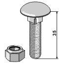 BL3036 Flachrundschraube/Mutter 51-1030 35 mm M10x1,5