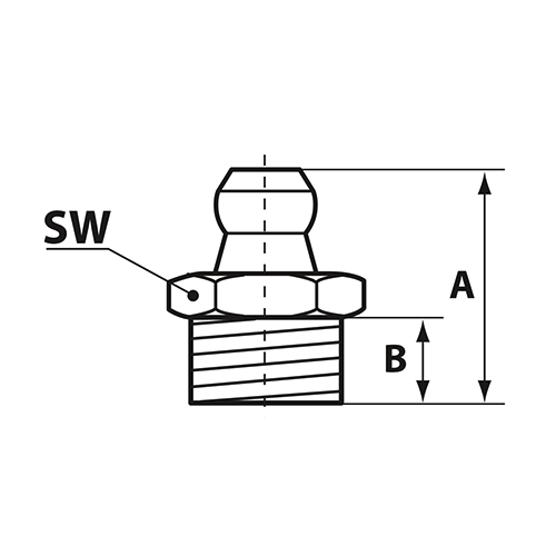 Kegelschmiernippel H1 gerade 1/8'' SW11 - 15026