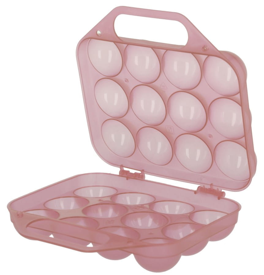 Eier Transportbox 12 Eier - rose transparent