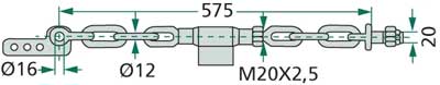 Unterlenker Stabilisatorkette 575mm / 2+2