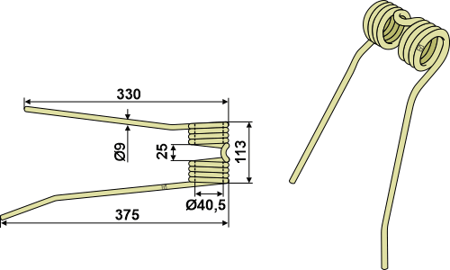 BL2510 Federzinken - passend zu Pöttinger 436.002 / PZ Zweegers PZ110