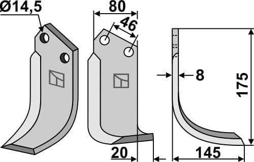 BL6303 Fräsmesser 175mm R - passend zu Sovema 900111018